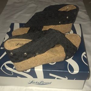 Lucky Brand LK-Miller Black Cork Wedge